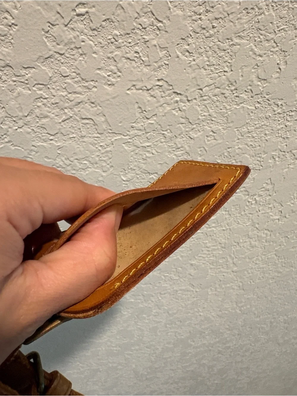 Louis Vuitton Tan Leather Luggage Tag